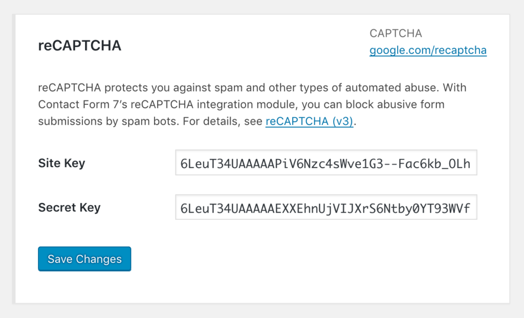 Contact form store 7 captcha